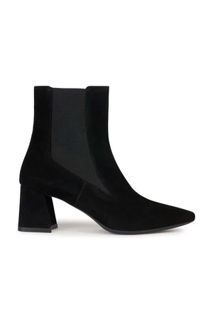 Členkové topánky Geox D GISELDA dámske, čierna farba, na podpätku, D36VCC 00021 C9999