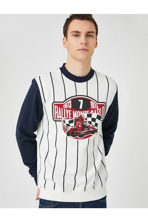 Koton Racing Print Sweatshirt Crew Neck Long Sleeve