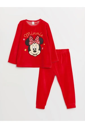 LC Waikiki Crew Neck Minnie Mouse Printed Baby Girl Pajamas Set