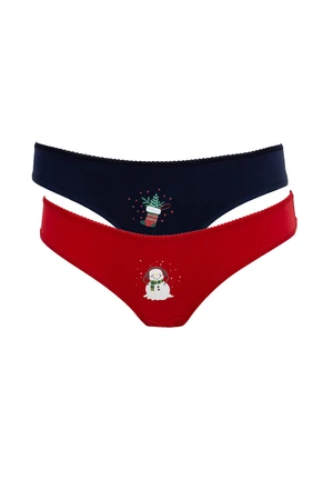 DEFACTO Fall In Love Christmas Themed 2-pack Brazilian Panties