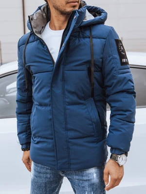 Men's Winter Quilted Jacket, dark blue, Dstreet