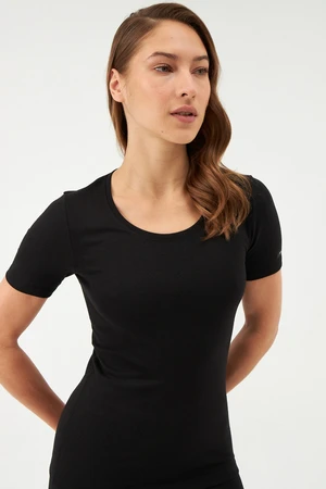 Dagi Black Women's Thermal Short Sleeve Top