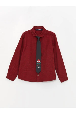 LC Waikiki Christmas Theme Boys' Long Sleeve Shirt & Tie