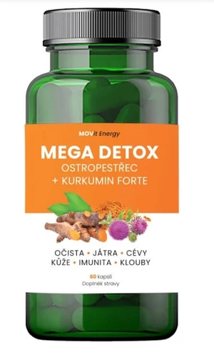 MOVit Energy MOVit Mega Detox Ostropestřec + Kurkumin FORTE, 60 kapslí