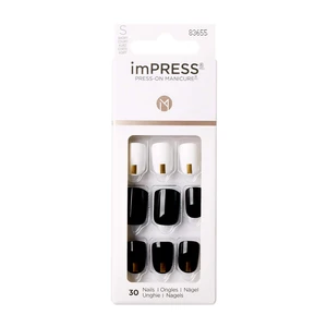 KISS Samolepící nehty imPRESS Nails Midnight Drive 30 ks