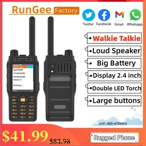 Rungee Walkie Talkie Mobile Phone UHF 400-470MHz Power Bank 3 SIM Card Speed Dial Auto Record Call Magic Voice Cellphone