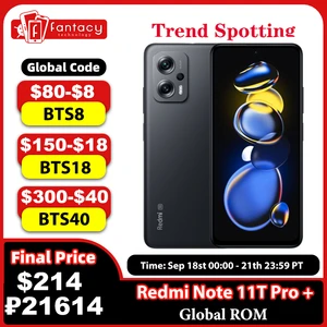 Xiaomi Redmi Note 11T Pro+ Plus Global ROM 128GB/256GB Dimensity 8100 144Hz 64MP Camera 5080mAh Battery 67W Fast Charging 5G