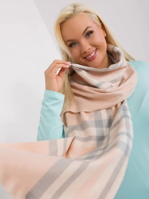 Light pink and grey elegant plaid scarf