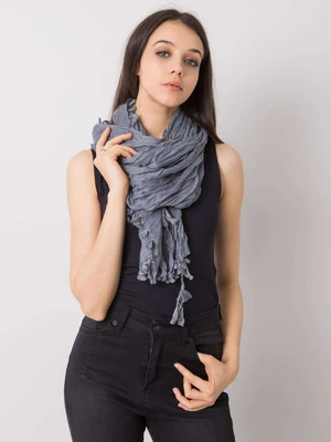 Women's gray scarf with fringe