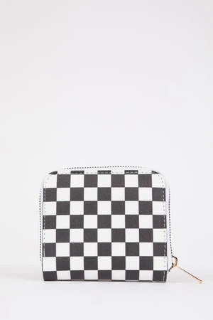 DEFACTO Women's Checkerboard Patterned Faux Leather Wallet