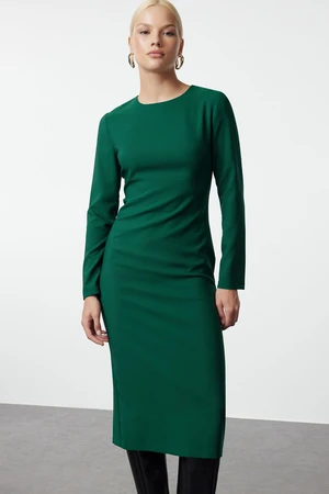 Trendyol Emerald Green Bodycon Midi Woven Dress