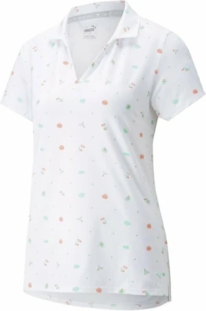 Puma W Mattr Galapagos Bright White/Hot Coral XS Polo-Shirt