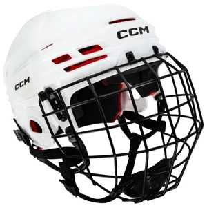 CCM Tacks 70 white Hockey Helmet Combo