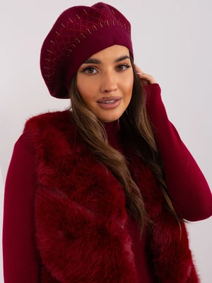 Burgundy beret for women