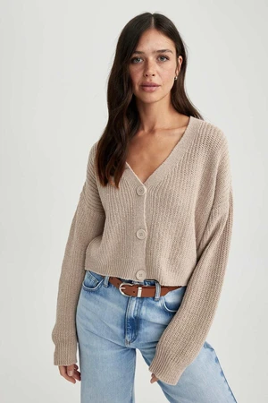 DEFACTO Regular Fit V-Neck Knitwear Cardigan