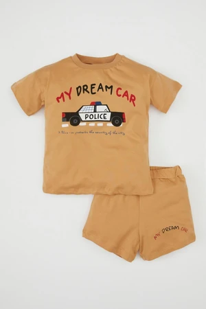 DEFACTO Baby Boy Printed Short Sleeve T-Shirt Shorts Set