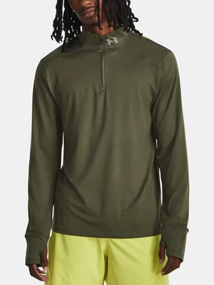 Under Armour Qualifier Run 1/4 ZIP Triko Zelená