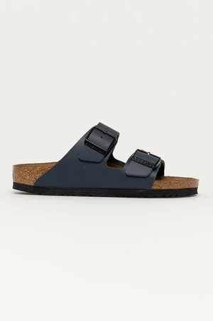 Kožené pantofle Birkenstock Arizona dámské, tmavomodrá barva, 51153