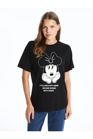 LC Waikiki Crew Neck Minnie Mouse Printed Short Sleeve Women's T-Shirt