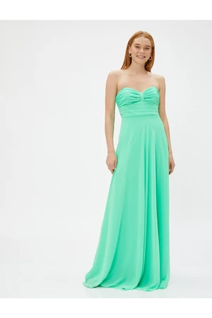 Koton Strapless Chiffon Evening Dress