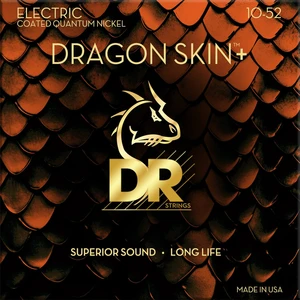 DR Strings Dragon Skin+ Coated Medium to Heavy 10-52 Cordes pour guitares électriques