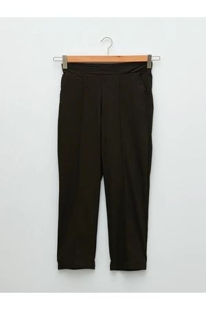 LC Waikiki Elastic Waist Straight Pocket Detail Gabardine Fabric Women's Trousers