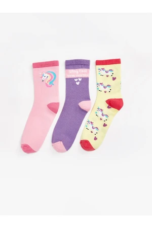 LC Waikiki Patterned Girl's Socks 3-Piece