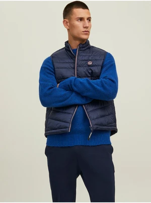 Dark blue men's quilted vest Jack & Jones Hero - Men