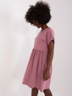 Dusty pink cotton basic dress by Dita RUE PARIS