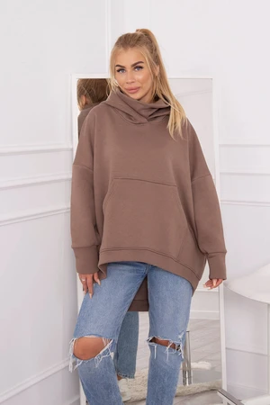 Oversize insulated sweatshirt mocca