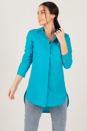 armonika Women's Turquoise Tunic Shirt