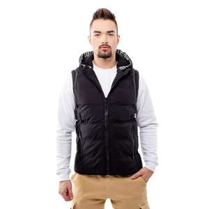 Men's quilted vest GLANO - black