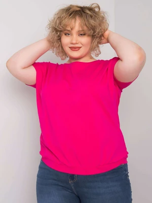 Larger cotton fuchsia blouse