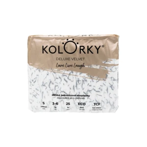 KOLORKY Deluxe velvet S 3-6 kg jednorázové eko plenky se sametovým povrchem 25 ks