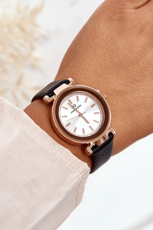 Classic women's leather watch Giorgio & Dario black