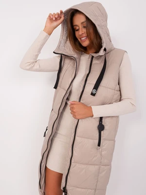 Beige quilted vest from SUBLEVEL