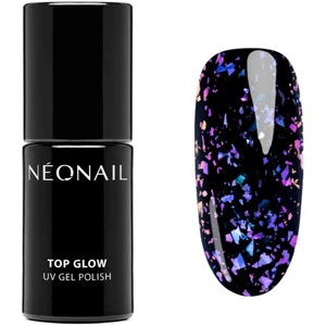 NEONAIL Top Glow gélový vrchný lak na nechty odtieň Violet Aurora Flakes 7,2 ml