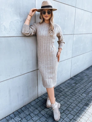 Knitted dress SHIREEN camel Dstreet