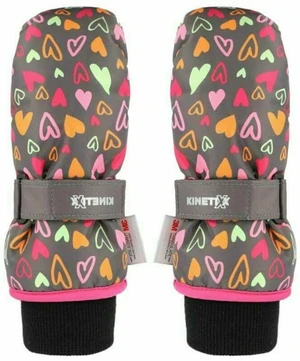 KinetiXx Candy Mini Grey Printed Hearts 3 Rękawice narciarskie