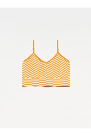 Dilvin 10184 Strappy Knitwear Athlete Crop - orange