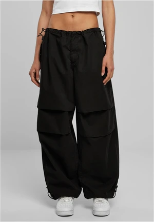 Women's cotton parachute pants black