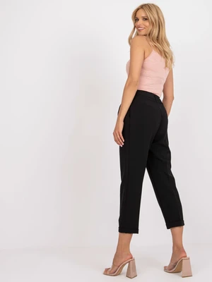 Black suit trousers with straight legs from RUE PARIS