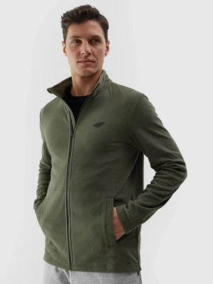 Men's fleece with stand-up collar regular 4F - olive