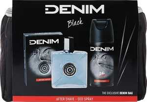 Denim Black - voda po holení 100 ml + deodorant ve spreji 150 ml + taštička