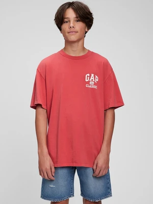 Červené chlapčenské tričko Teen organic logo Classic GAP