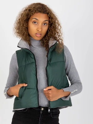 Dark green quilted vest