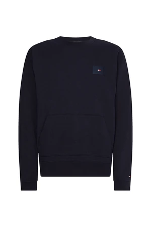 Tommy Hilfiger Sweatshirt - PANELLED HILFIGER PRINT CREWNECK blue