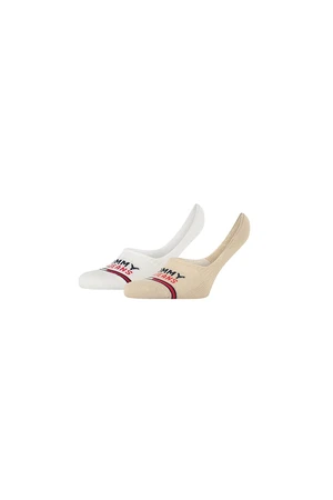 Tommy Jeans Socks - TH UNI TJ NO SHOW MID CUT 2P Beige