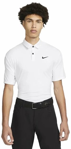 Nike Dri-Fit Tour Mens Solid Golf Polo White/Black L Koszulka Polo