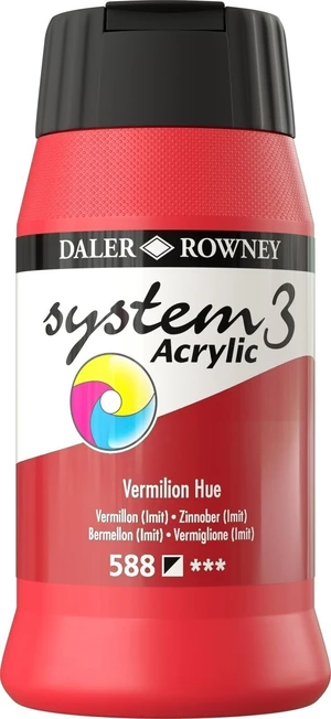 Daler Rowney System3 Vopsea acrilică Vermilion Hue 500 ml 1 buc